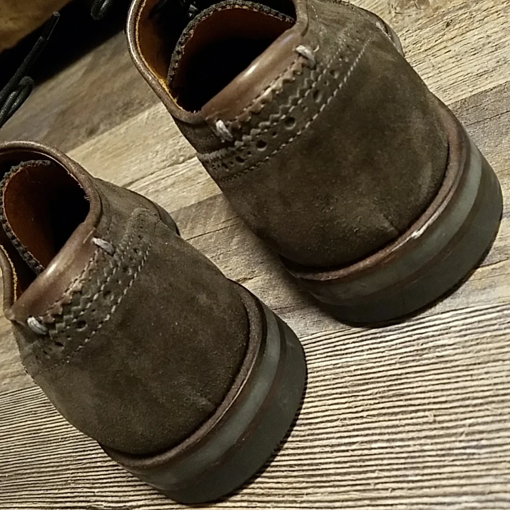 Aquatalia Olive Green Suede Wingtip Oxfords